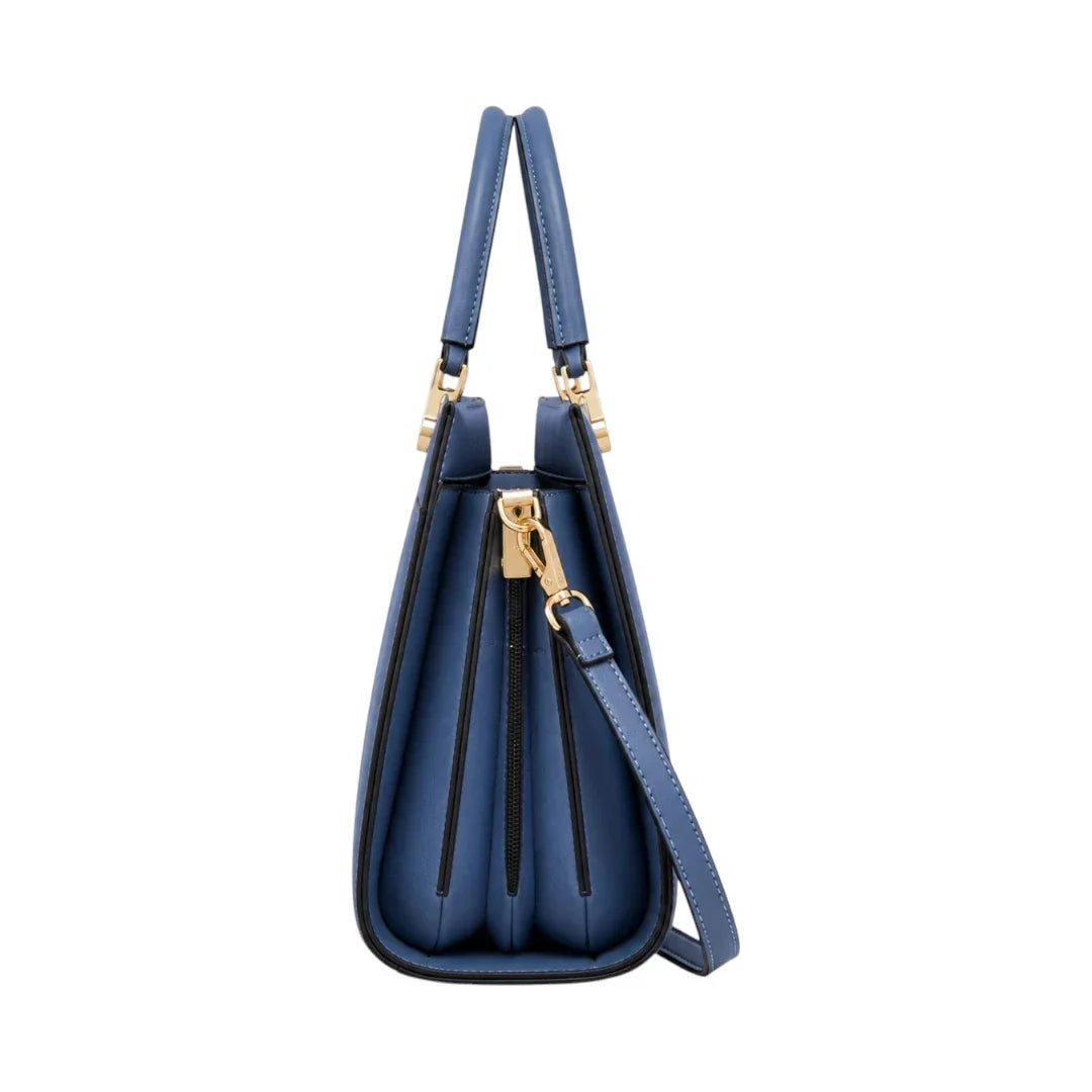 General Birchmark Cobalt Blue Dual-Handle Shoulder Bag shown in use