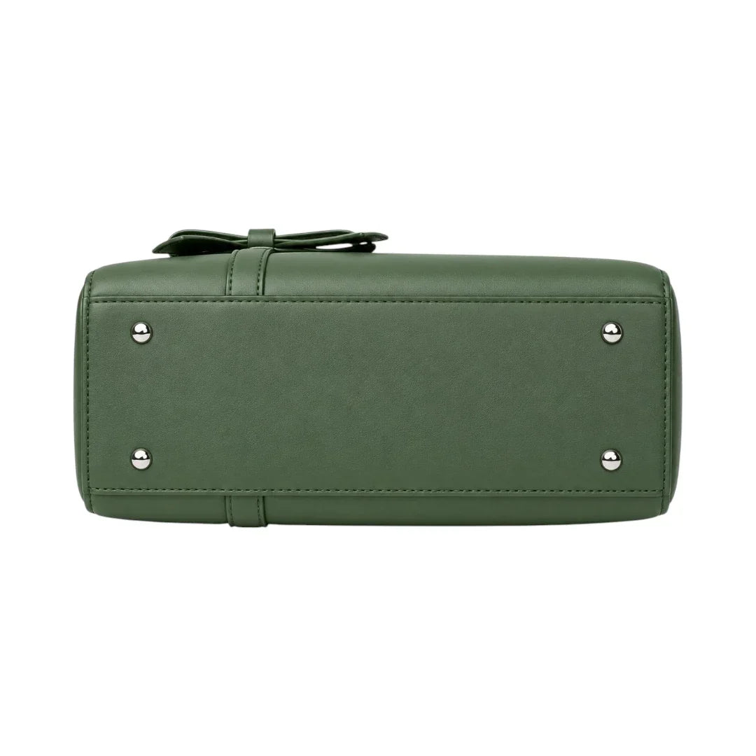 General Birchmark Emerald Green Shoulder Bag, reinforced flat base